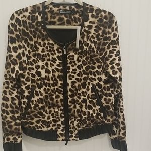 Leopard print bomber jacket